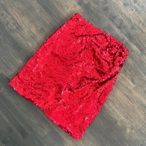 RED SEQUINS SKIRT